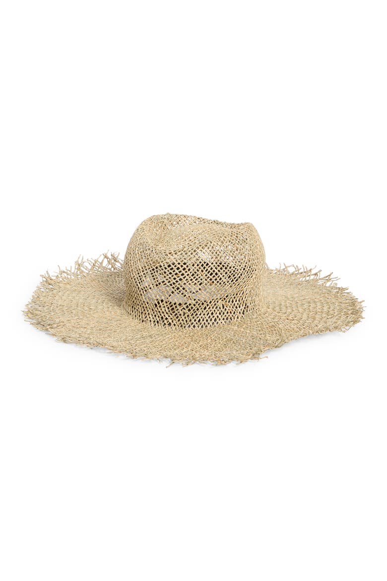 Seagrass Raw Edge Straw Hat, Main, color, NATURAL