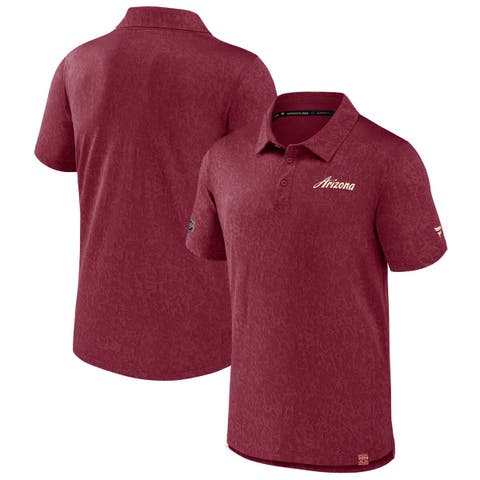 Men's Fanatics  Garnet Arizona Coyotes Authentic Pro Jacquard Polo