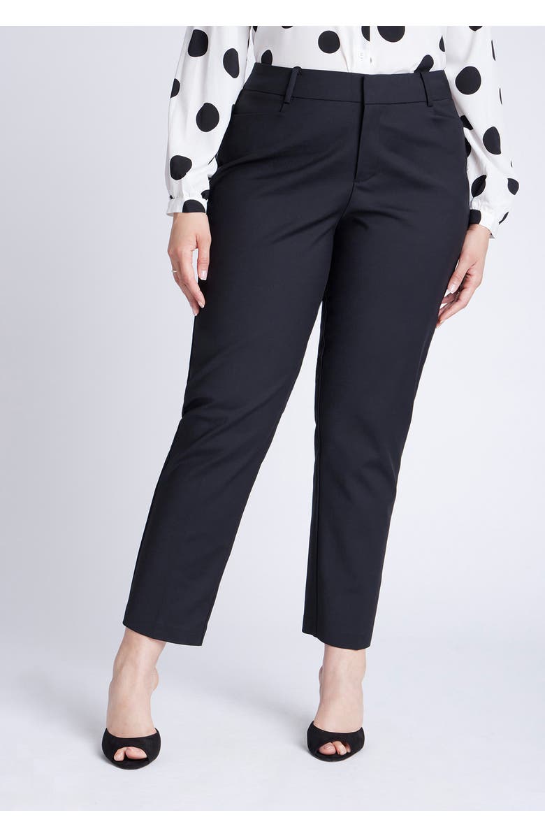 ELOQUII Kady Fit Double-Weave Pant, Alternate, color, Black