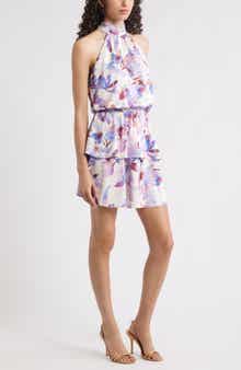 Chelsea28 Tiered Halter Minidress