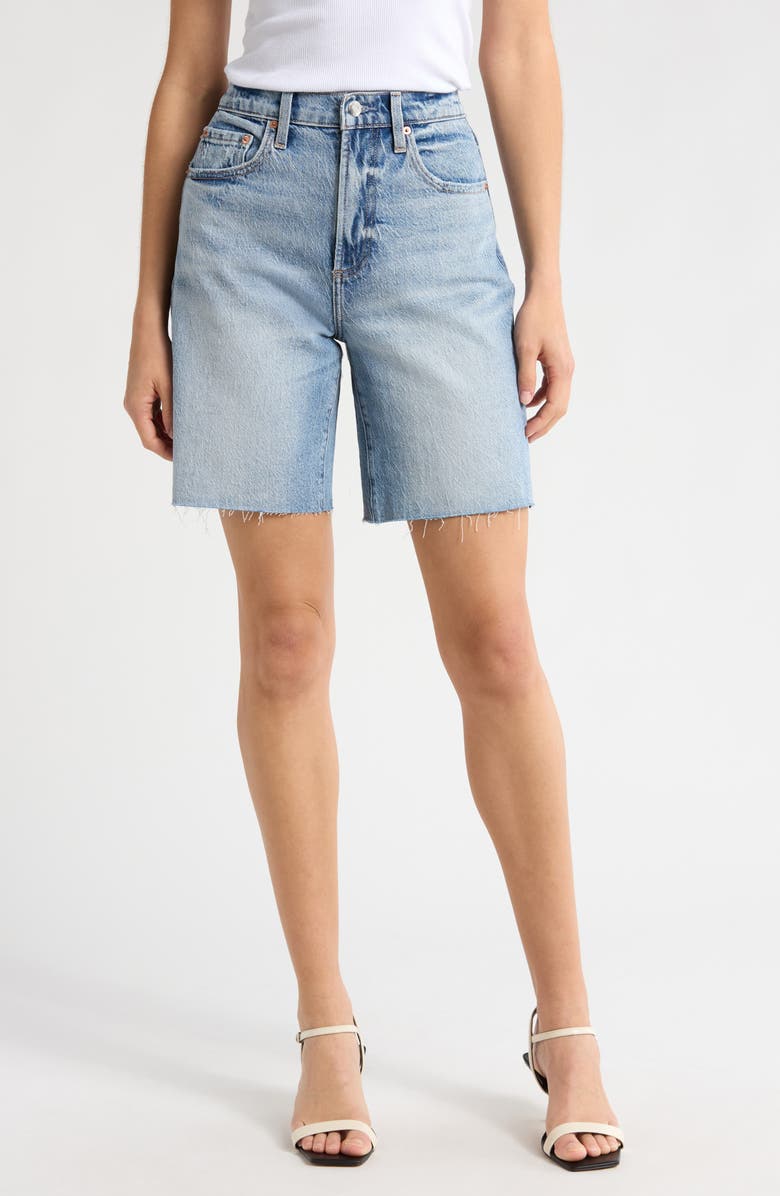 Pistola Kaylee Cutoff Bermuda Denim Shorts, Main, color,