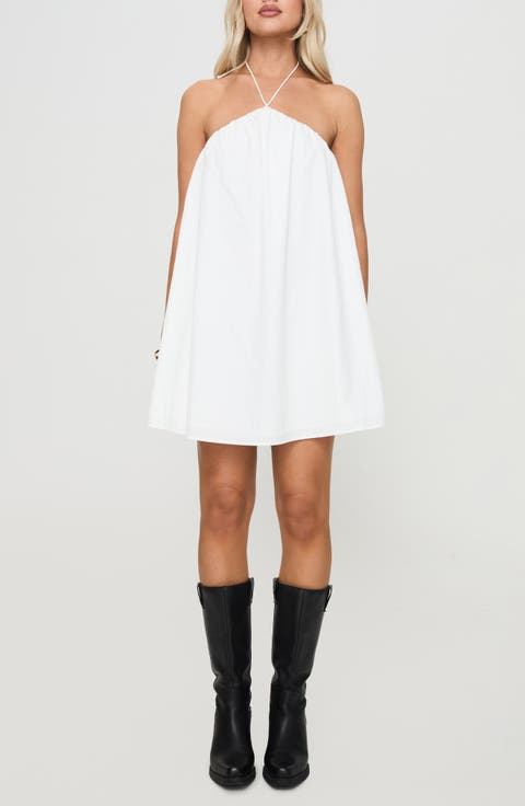 Peaco Halter Cotton Mini Sundress