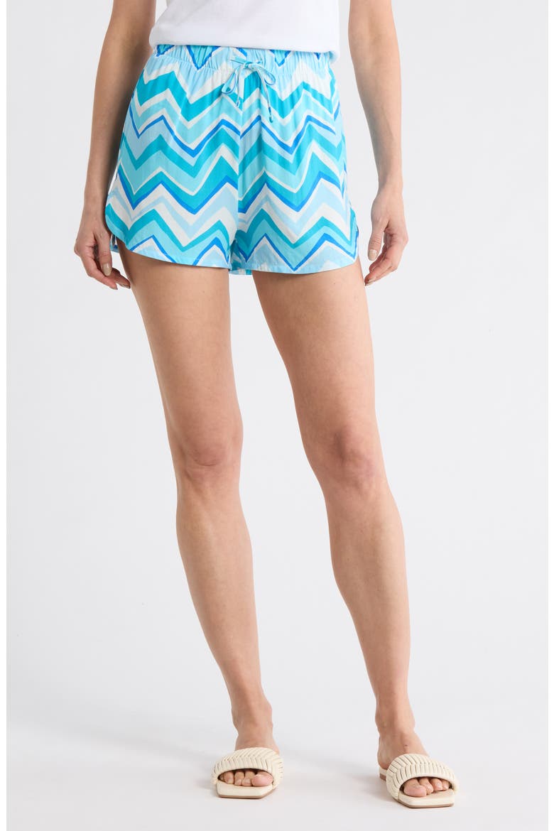 Drawstring Shorts, Main, color, BLUE TONES AND WHITE