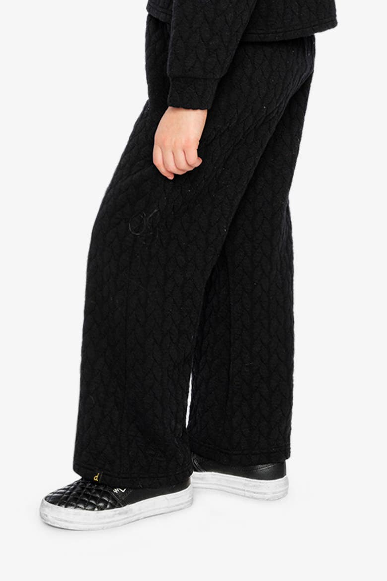 Wide Leg Quilted Jacquard Pants, Alternate, color, Black