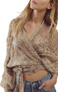 SAACHI Geometric Floral Sheer Tie Front Short Duster