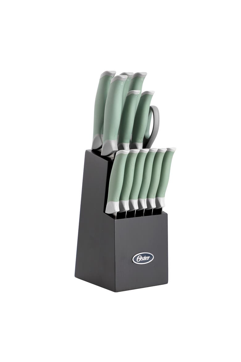 Lindbergh 14 Piece Stainless Steel Cutlery Set  with Soft Grip Handles, Main, color, Green