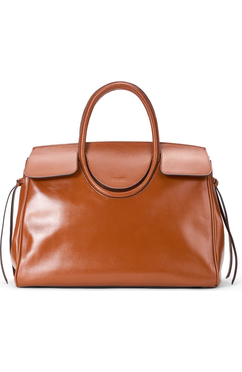 STAUD Maude Leather Carryall Bag, Alternate, color, Tabacco
