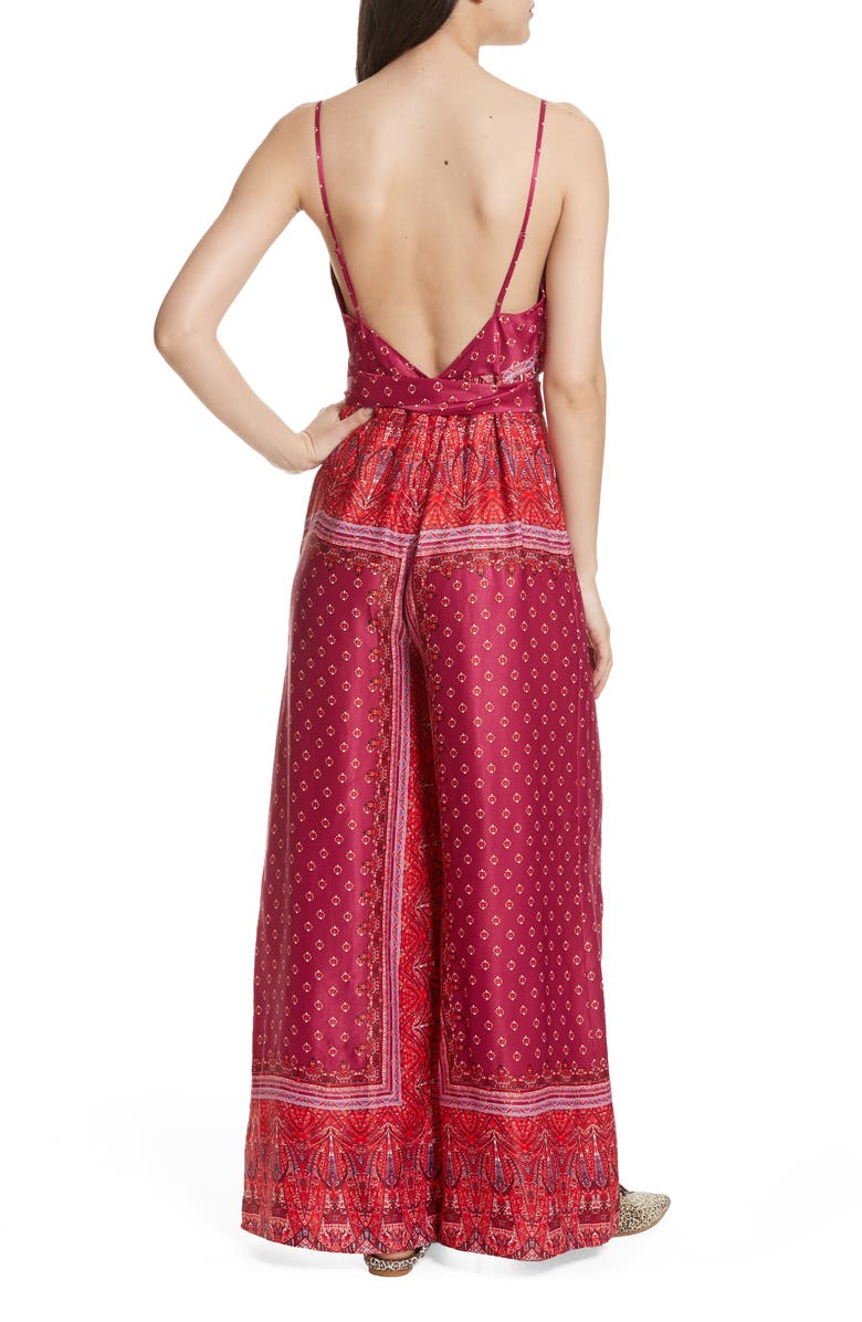 Free People Cabbage Rose Jumpsuit, Alternate, color, Pink Combo
