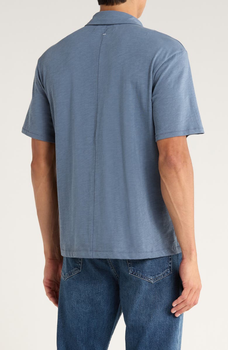 rag & bone Classic Cotton Slub Jersey Polo, Alternate, color, Slate Blue