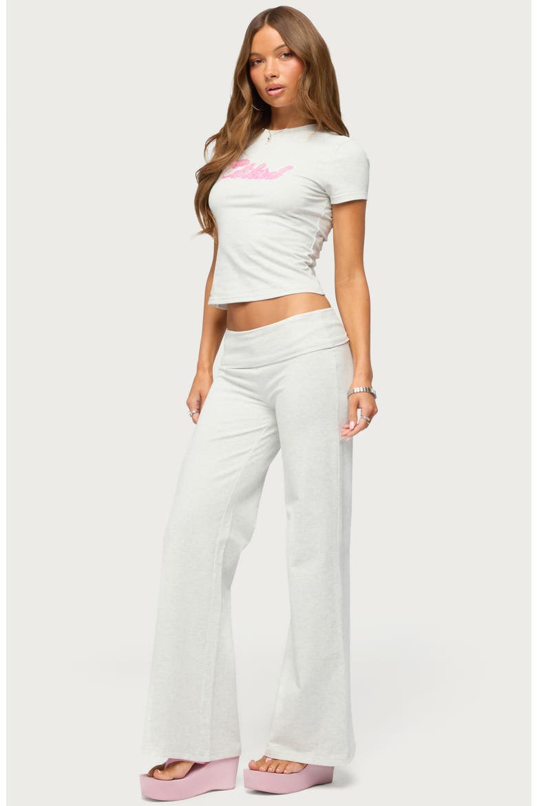 Sequin Foldover Sweatpants, Alternate, color, LIGHT-GRAY-MELANGE