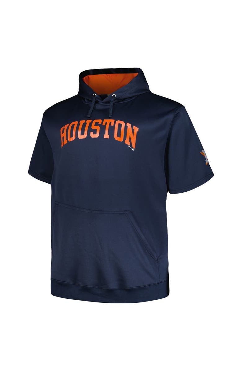 PROFILE Men's Profile Navy Houston Astros Big & Tall Contrast Short Sleeve Pullover Hoodie, Alternate, color, Navy