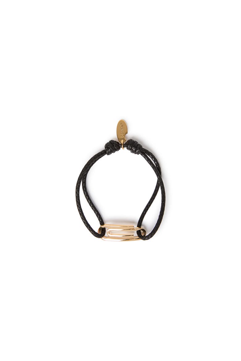 Men's Black Paperclip Cord Bracelet, Main, color, Black