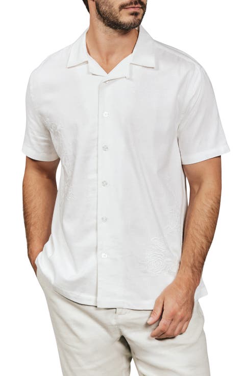 Marco Floral Embroidered Camp Shirt