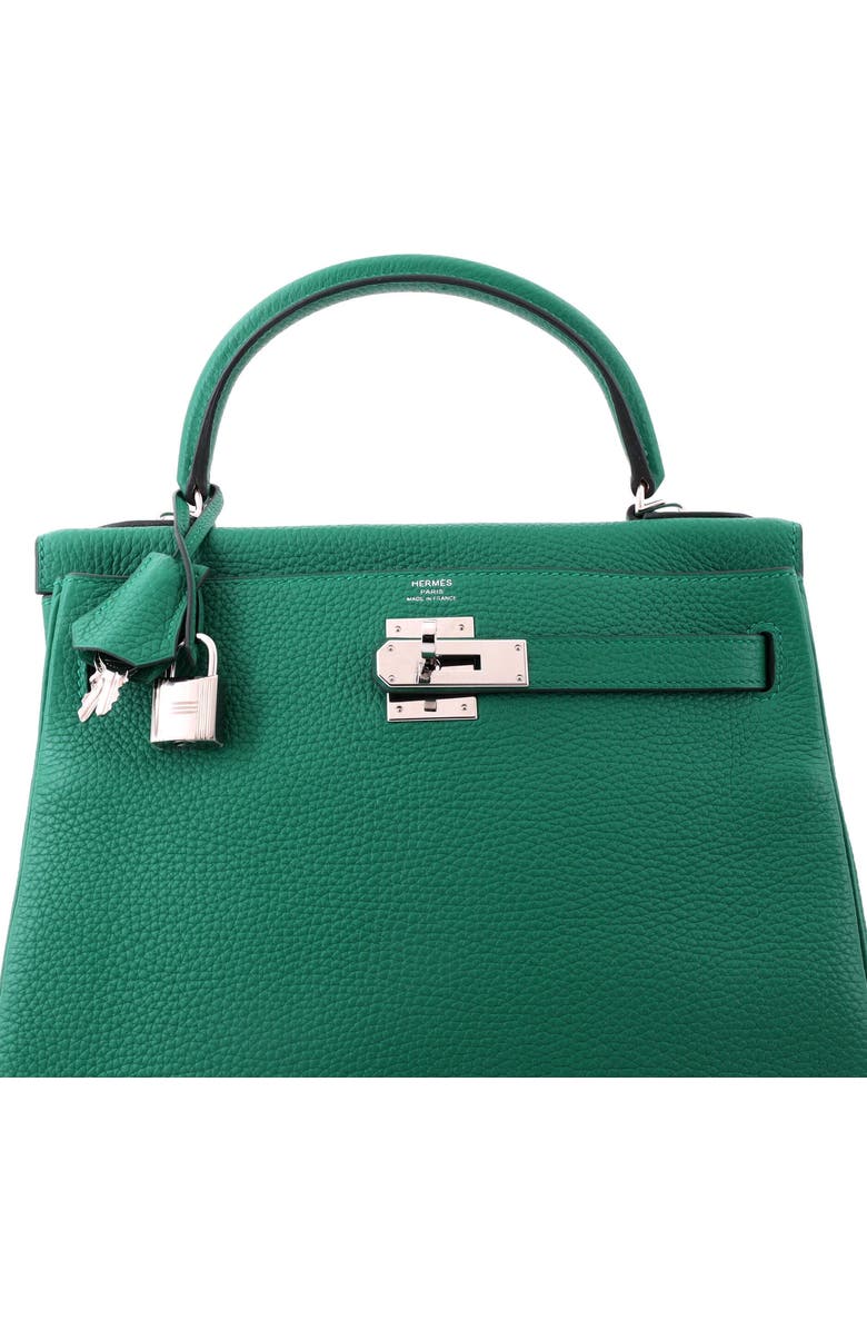 Pre-Owned Hermes Kelly Handbag Green Togo with Palladium Hardware 28, Alternate, color, Vert Vertigo