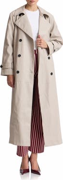 Avec Les Filles Oversize Raglan Faux Leather Trench Coat