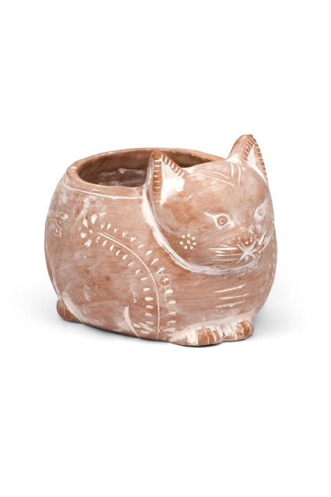 Crouching Cat Planter