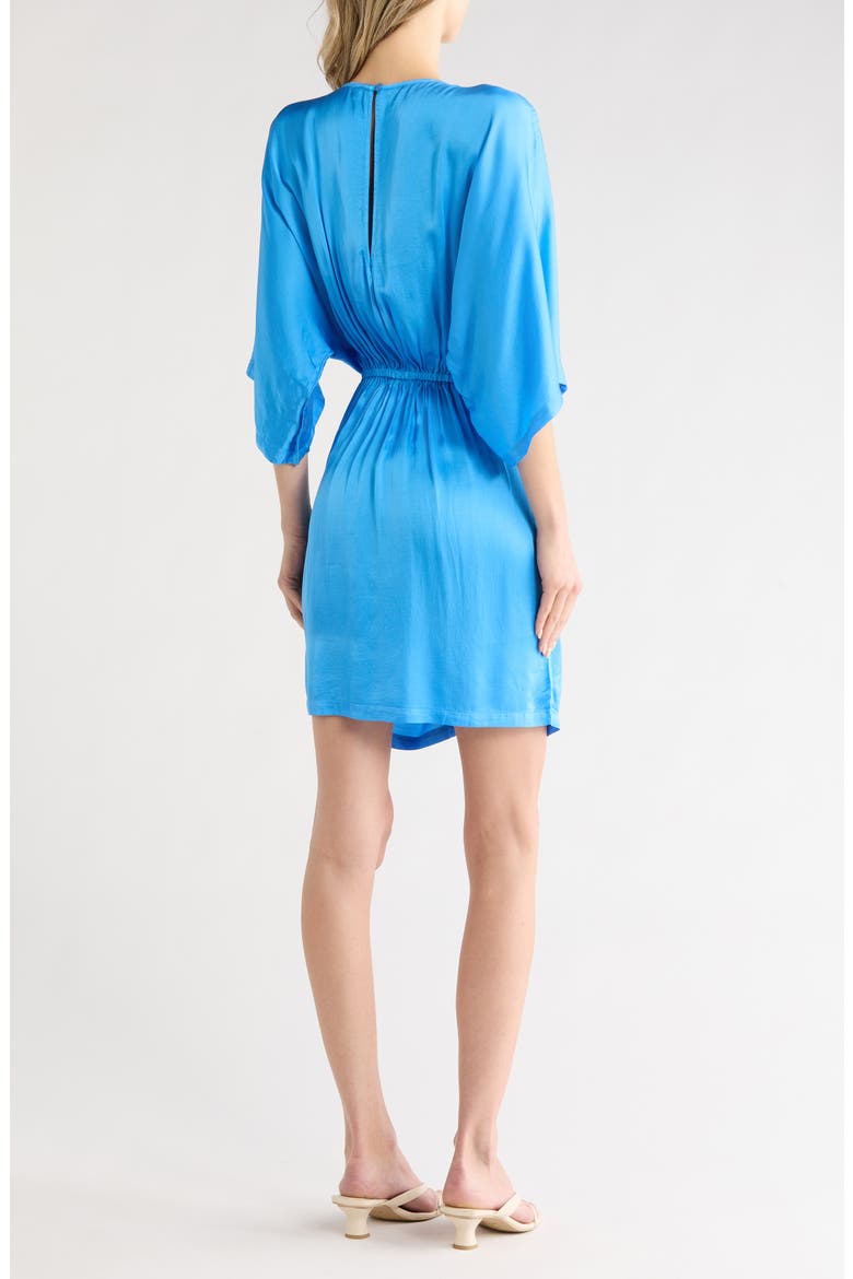 Arden Drape Satin Dress, Alternate, color, SKYLINE