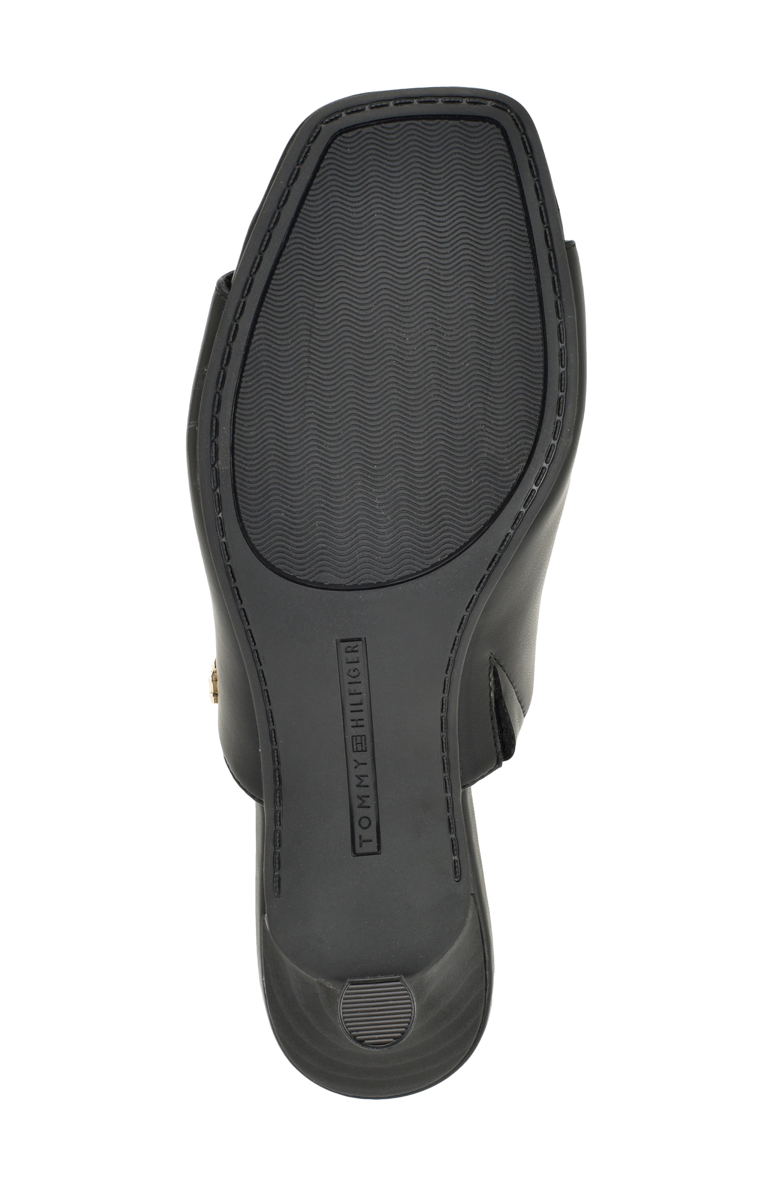 Sassey Faux Leather Slide Sandal, Alternate, color, BLACK