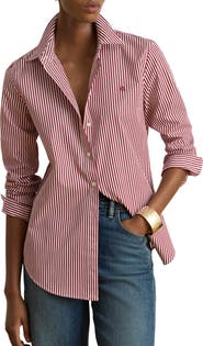 Lauren Ralph Lauren Stripe Cotton Button-Up Shirt