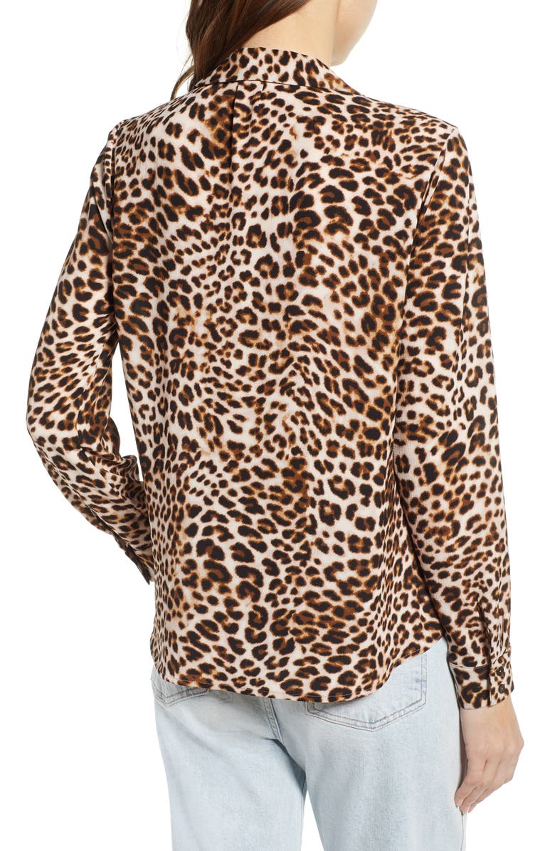 All in Favor Patterned Drape Front Blouse, Alternate, color, 