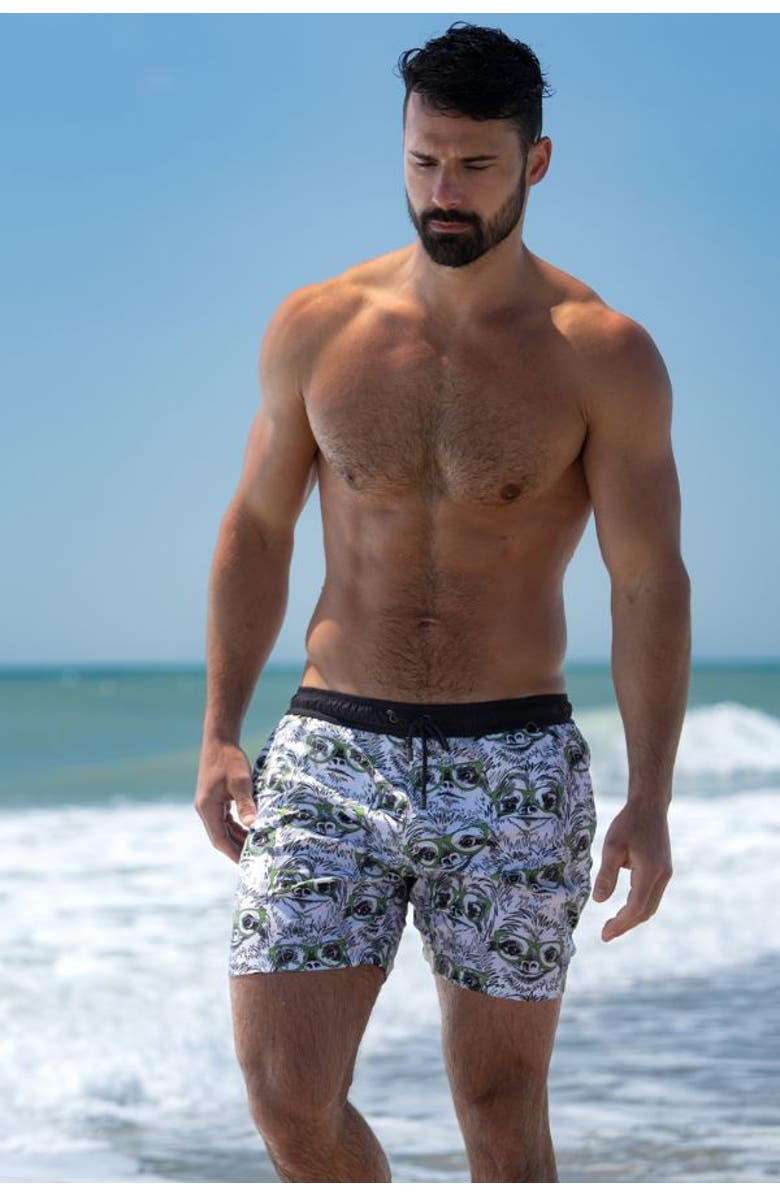 Baja Llama SLOTHMEISTER - STRETCH SWIMSUIT, Alternate, color, White