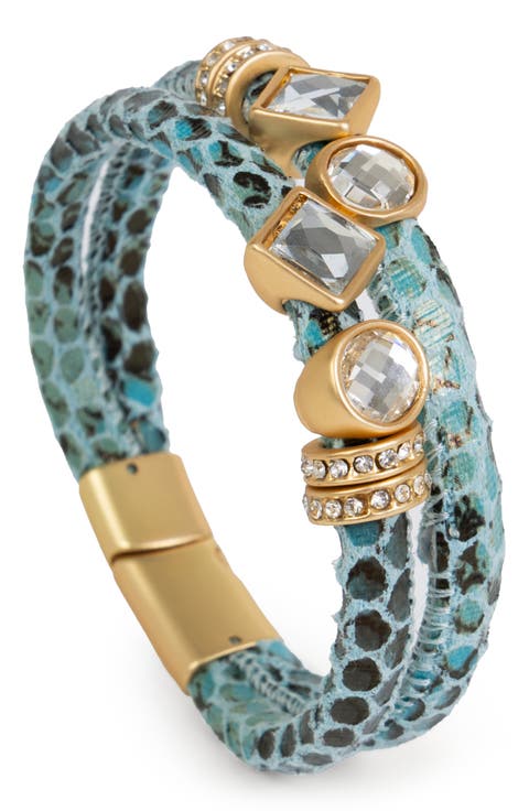 Crystal Faux Leather Bracelet