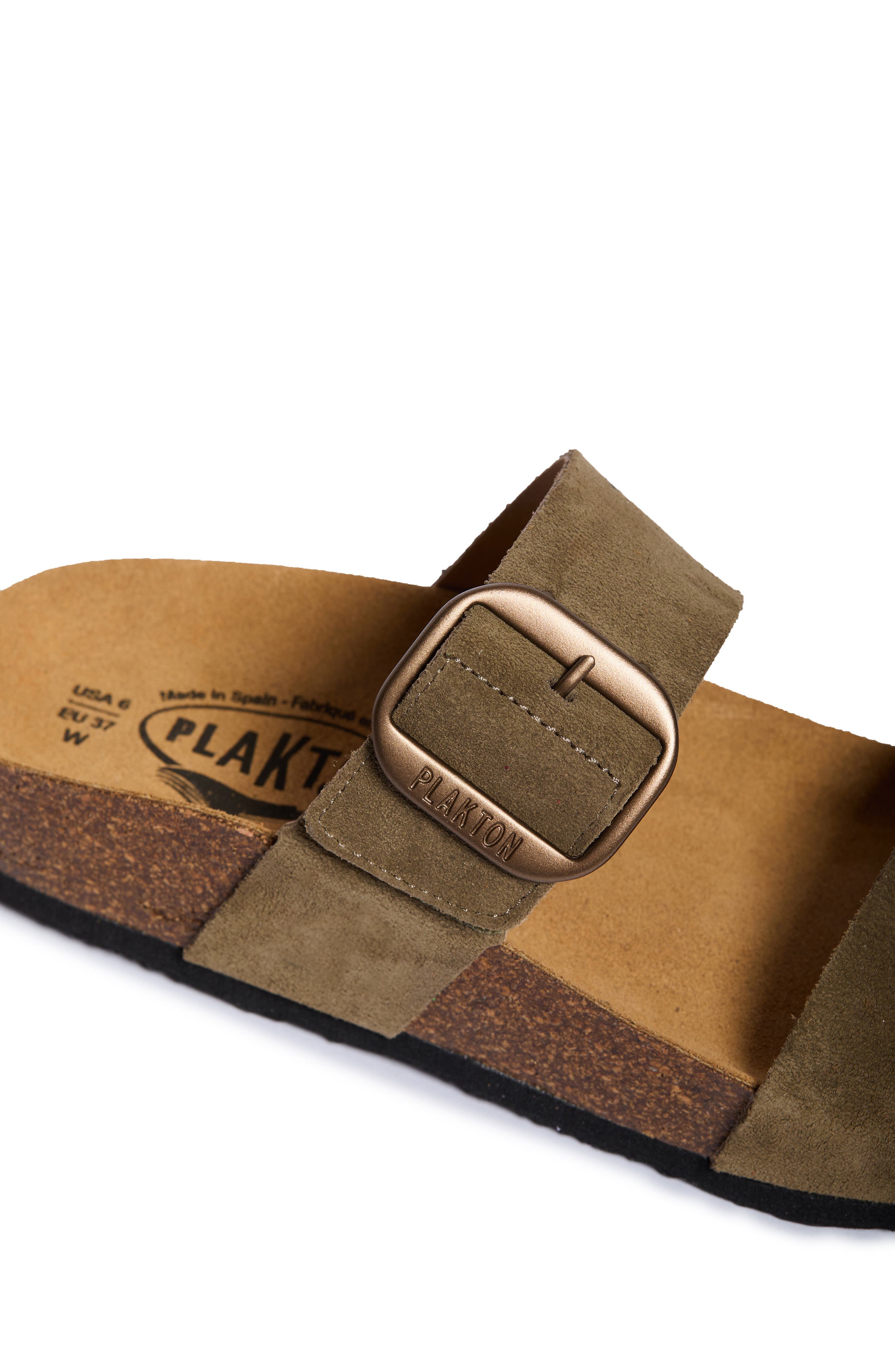 Plakton Claire Double Strap Slide Sandal, Alternate, color, Trebol