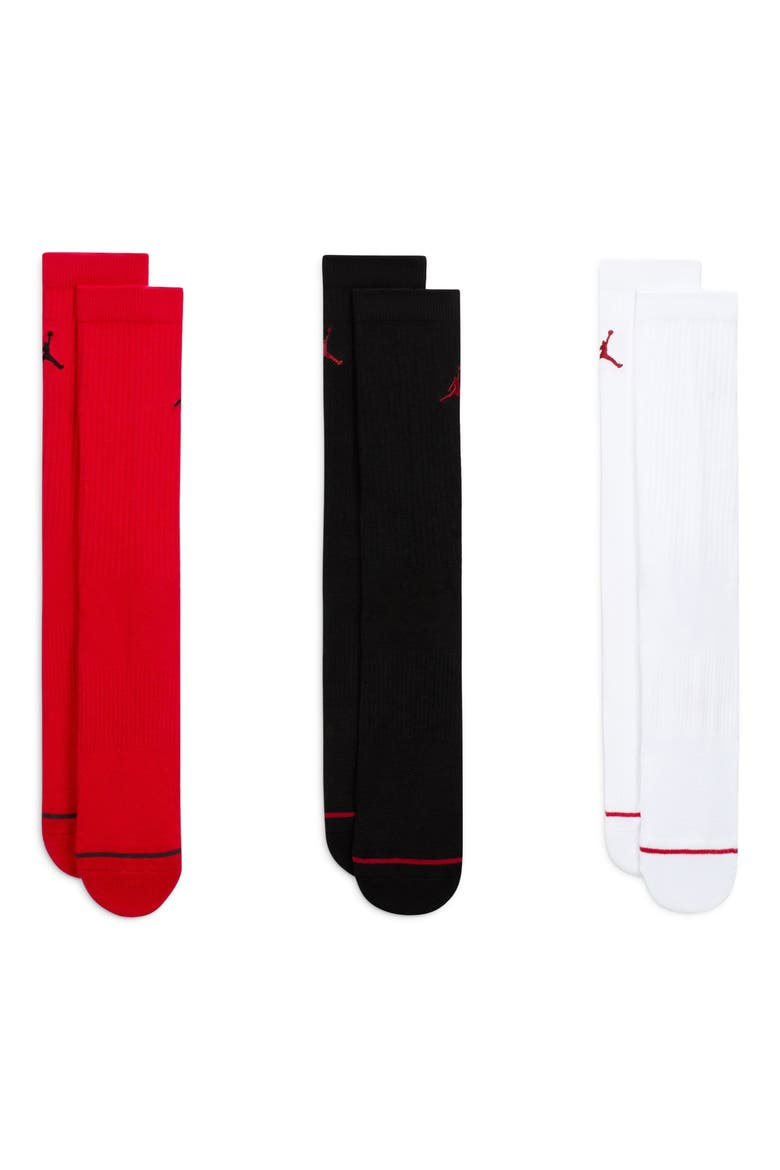 3-Pack Performance Crew Socks, Main, color, RED MULTI