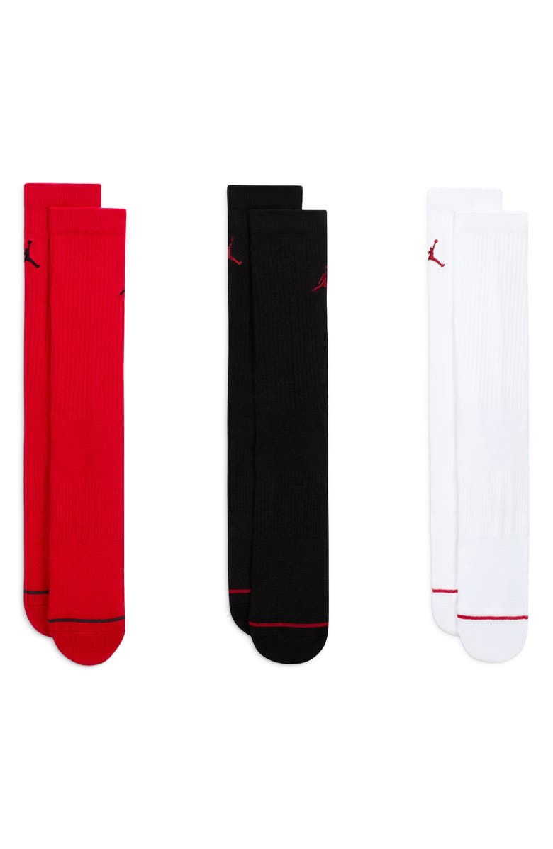 Nike 3-Pack Performance Crew Socks, Main, color, Red Multi