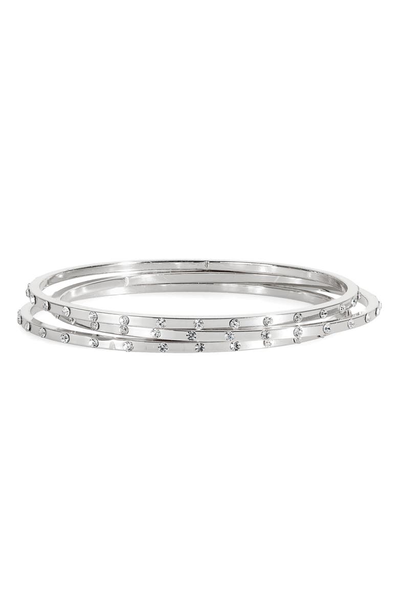 NORDSTROM RACK Set of 3 CZ Bangle Bracelets, Main, color,