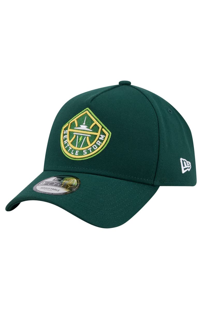 New Era Men's New Era Green Seattle Storm Core Logo A-Frame 9FORTY Adjustable Hat, Main, color, Green