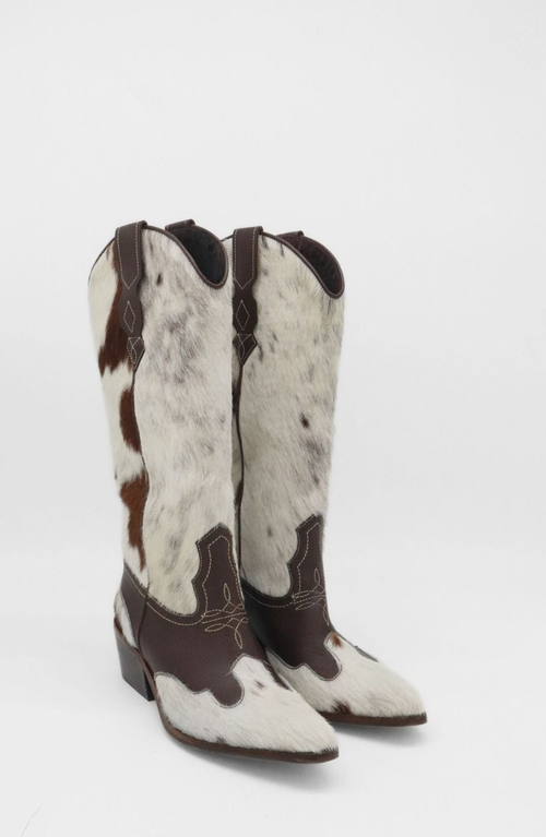 Stivali New York Nirvana Western Cowboy Boots In White/brown