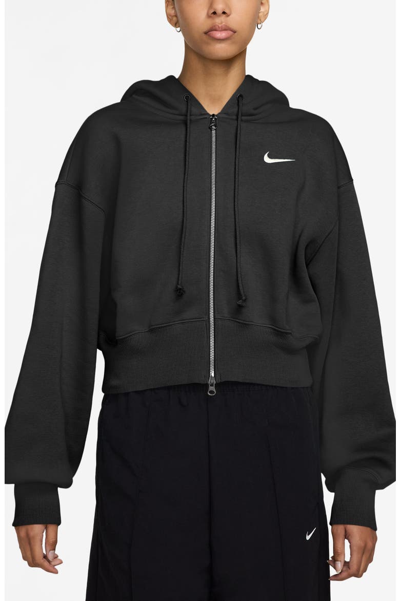 Sportswear Phoenix Fleece Crop Hoodie, Main, color, 010 BLACK/SAIL