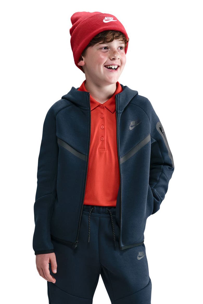 Kids' Sportswear Tech Fleece Full Zip Jacket, Main, color, 453 OBSIDIAN/BLACK/BLACK