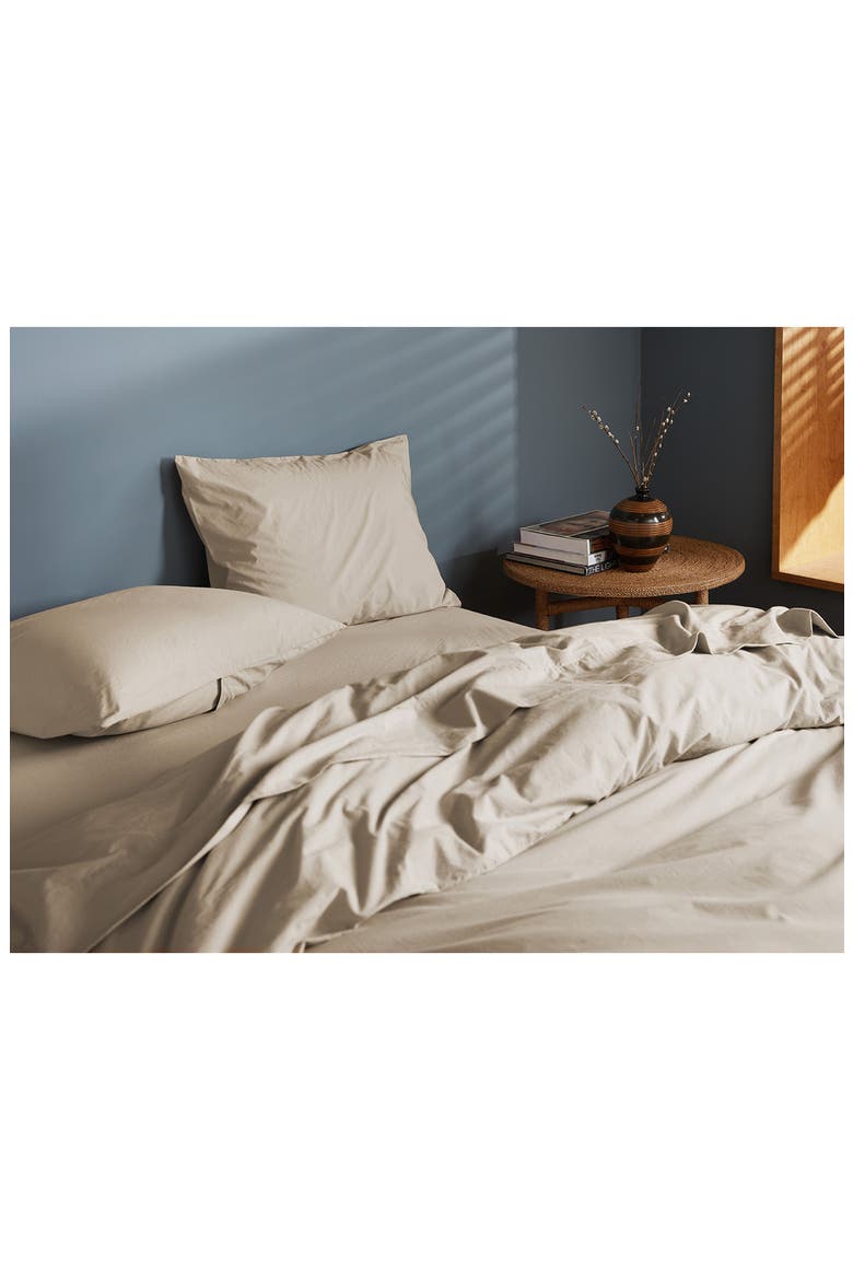 Brushed Cotton Duvet Cover, Alternate, color, LATTE