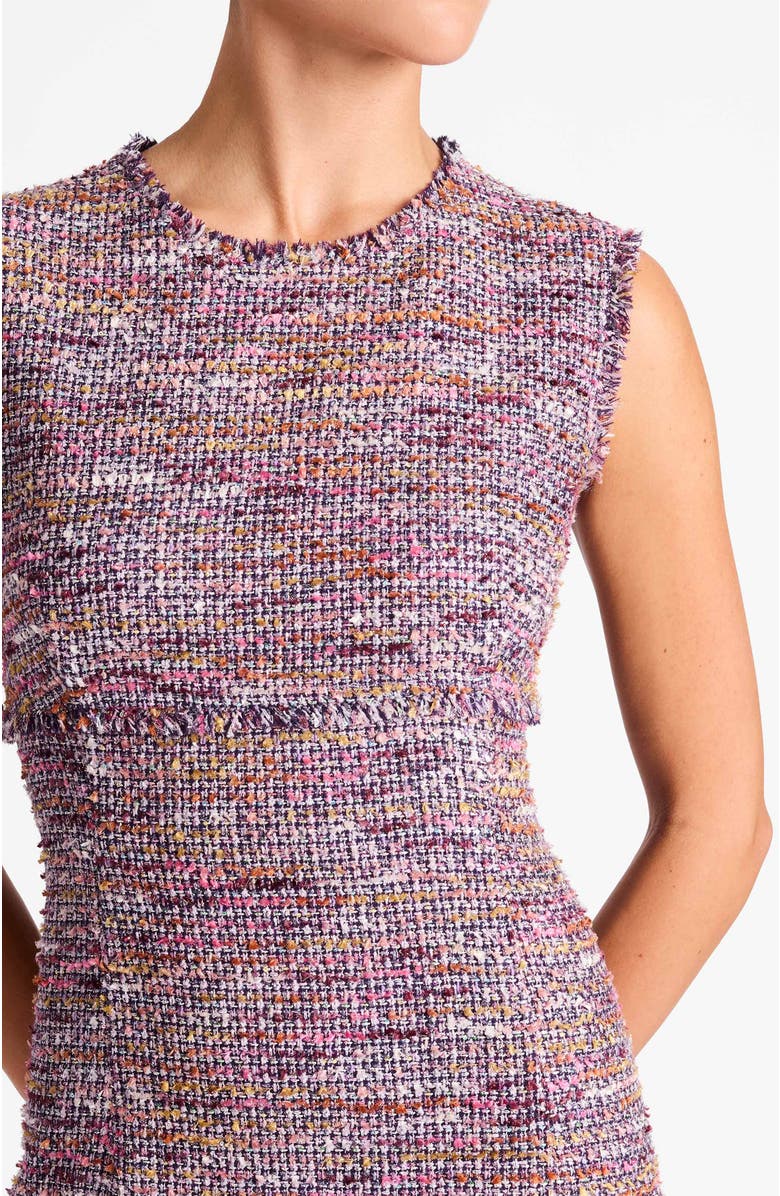 Santorelli Andi Sleeveless Tweed Midi Sheath Dress, Alternate, color, Dusty Lilac