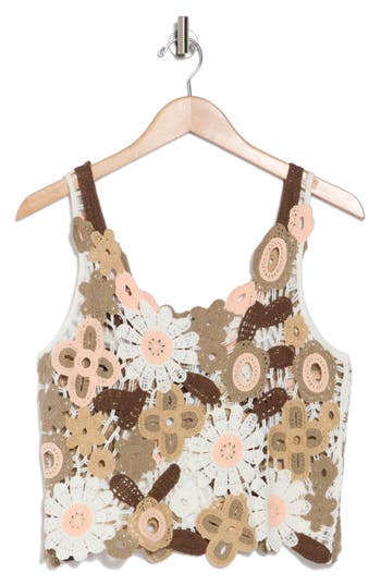 COTTON EMPORIUM COTTON EMPORIUM FLOWER PATCH CROCHETED TANK