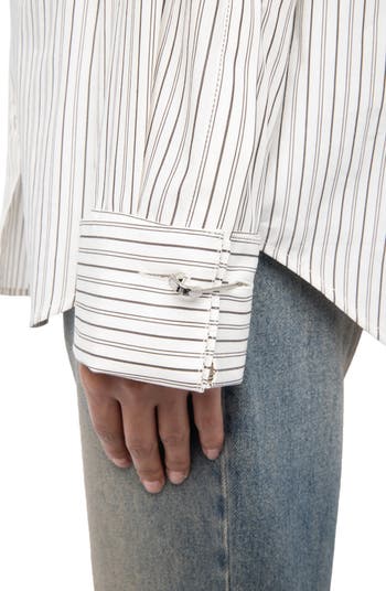 Morning Pop Logo Stripe Button-Up Shirt