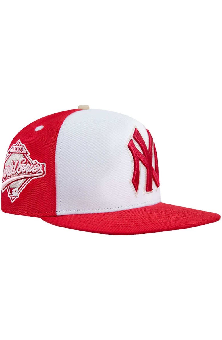 PRO STANDARD Men's Pro Standard White/Red New York Yankees Strawberry Ice Cream Drip Snapback Hat, Main, color,