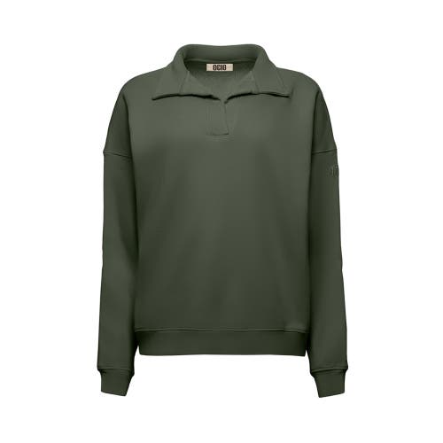 Ocio Organic Cotton Teddy Polo Crew In Green