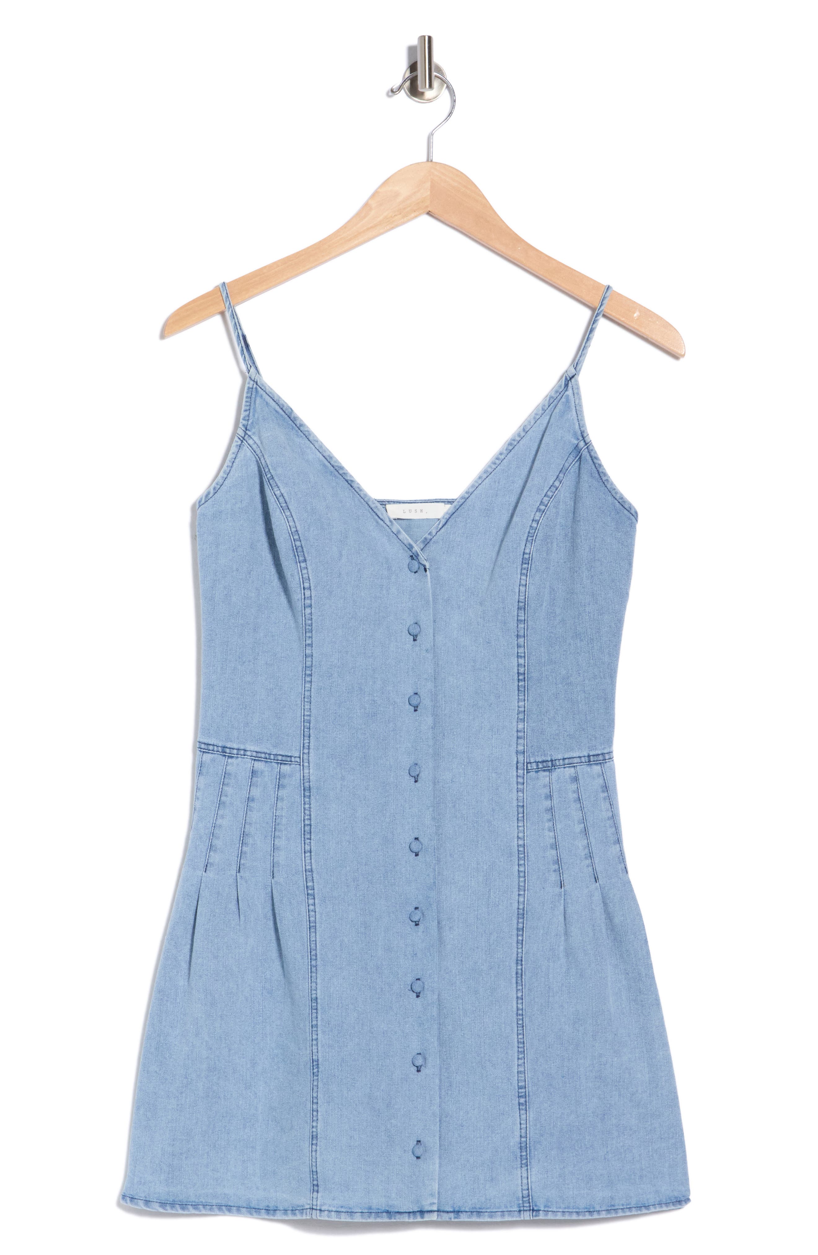 Button Front Denim Minidress