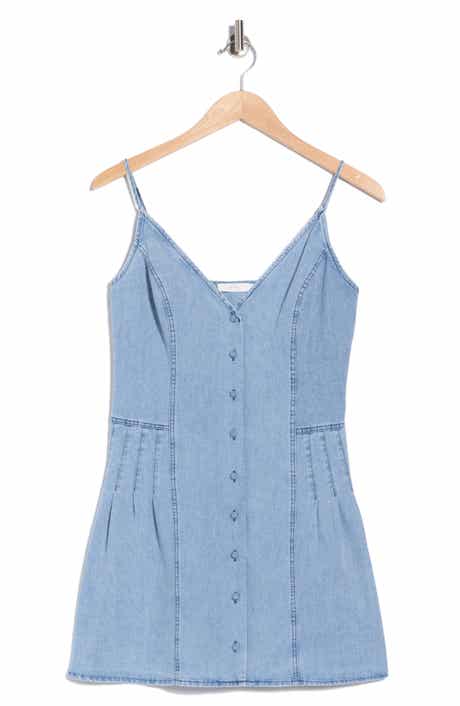 Button Front Denim Minidress