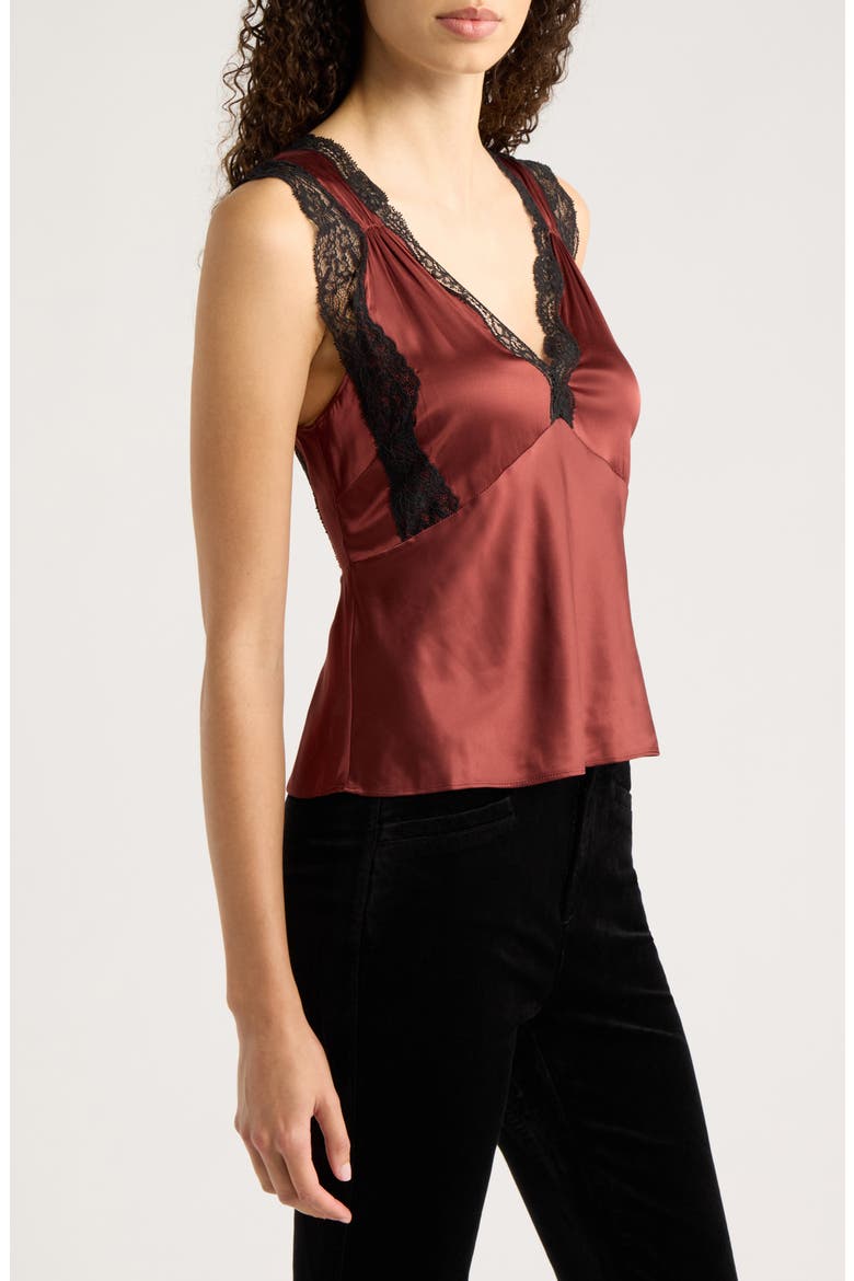 Marin Lace & Silk Tank Top, Alternate, color, GARNET
