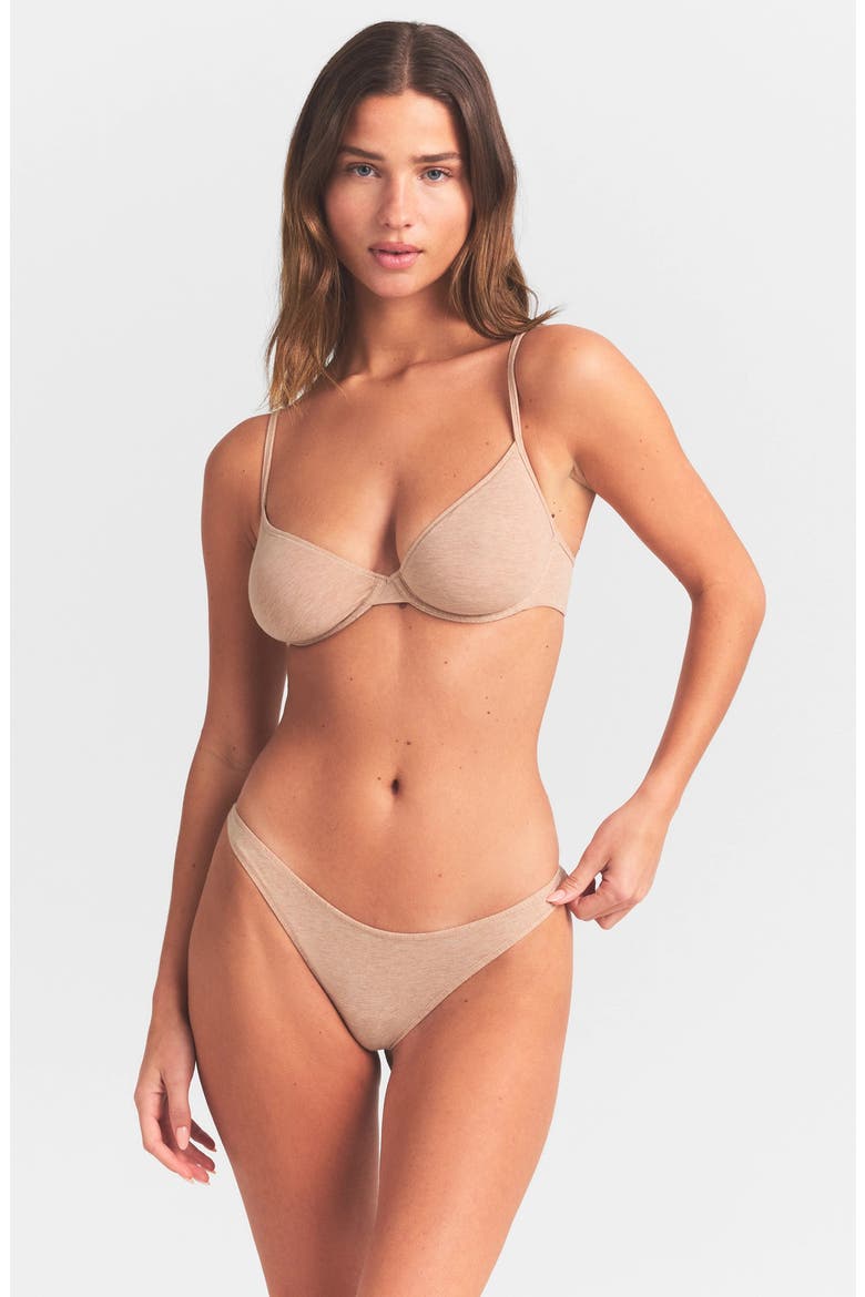 Everyday Cotton Thong, Alternate, color, CLAY HEATHER