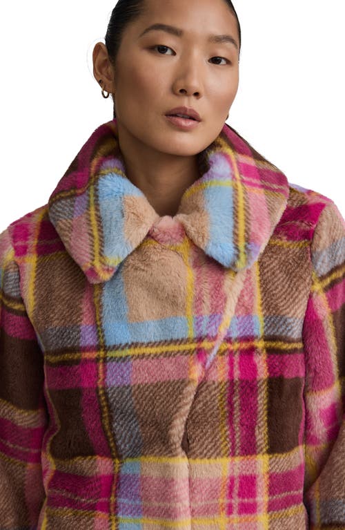 Nvlt Patterned Faux Fur Shacket In Brown