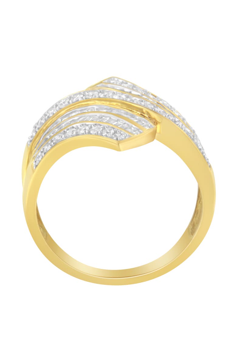 10K Yellow Gold 1 1/7 Cttw Diamond Bypass Ring, Alternate, color, Yellow Gold