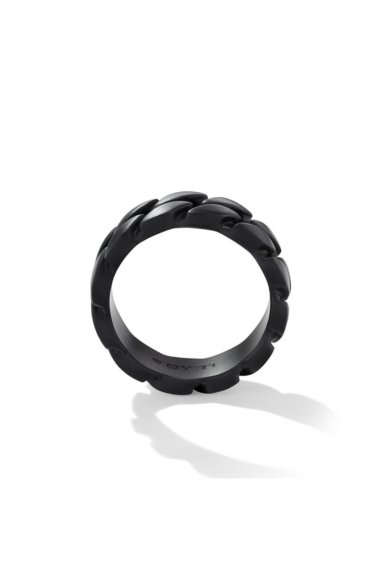 David Yurman Black Titanium Curb Chain Ring, Alternate, color, Black Titanium
