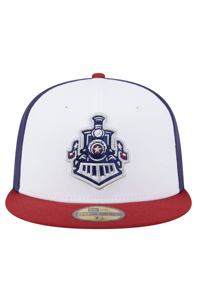 New Era Men's New Era  White/Red Round Rock Express Authentic Collection 59FIFTY Fitted Hat, Alternate, color, White
