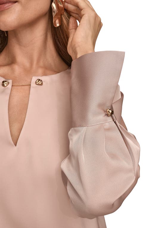 Donna Karan New York Chain Detail Long Sleeve Top In Neutral