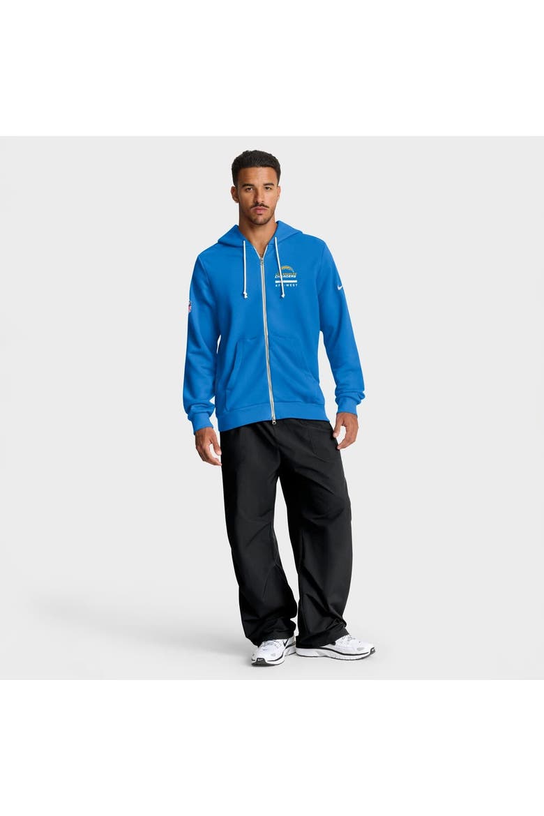 Men's Nike Powder Blue Los Angeles Chargers Sideline Standard Issue Utility Player Dri-FIT Full-Zip Hoodie, Alternate, color, Powder Blue